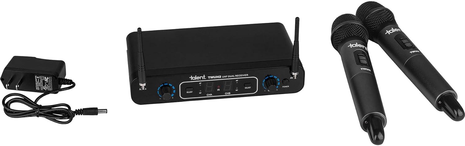 Talent TWUH2 Wireless UHF Dual Handheld Microphone System