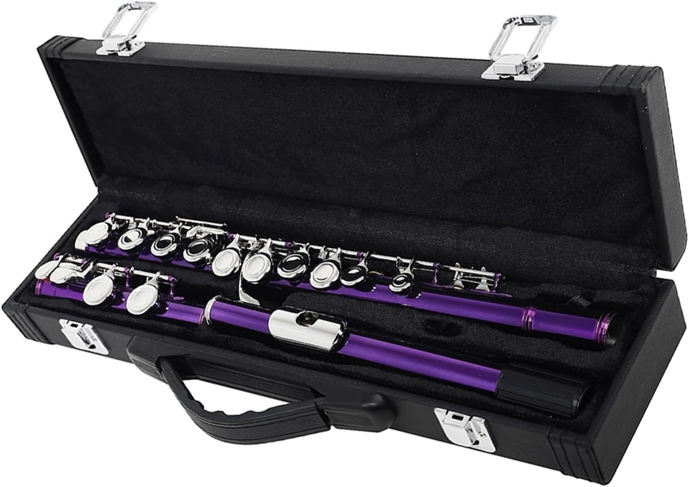 Flute Purple 16-Hole C-Key Flute with E-Key Woodwind Closed-Key White Brass Tube with Box Flutes Musical Instruments