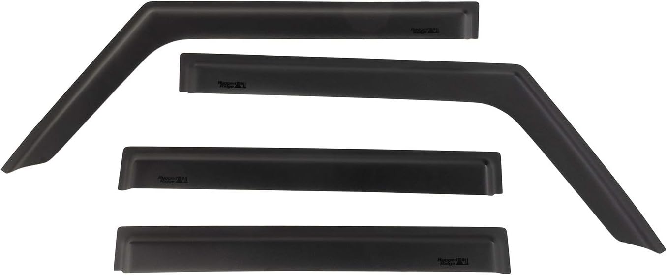 Rugged Ridge Window Visors for Jeep Wrangler/Gladiator | Matte Black | 11349.17 | Fits 2018-2025 Jeep Wrangler JL; 2020-2025 Jeep Gladiator JT