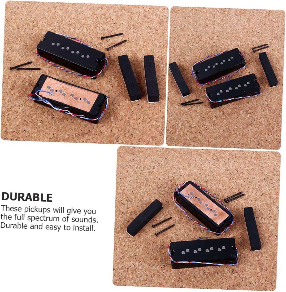 String Double Layer Humbucker Bass Pickup Set Essential Bass Guitar Parts for Players Easy Installation Durable Design Wax Potted for Noise Reduction for DIY Musicians