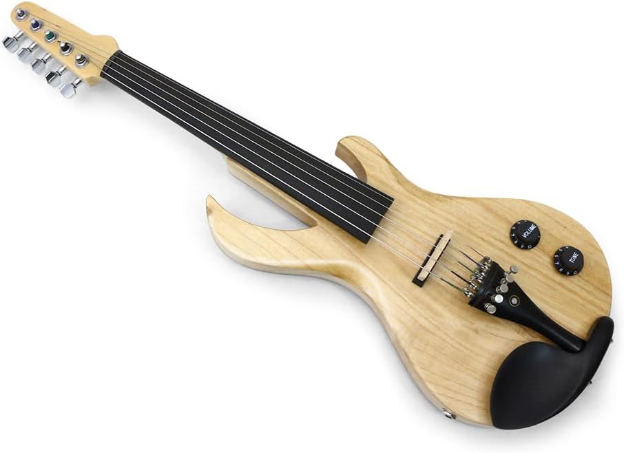 4/5/6 Strings Electric Violin Full Size 4/4, New Silent Electric Violin, Varnished Wood Color Electric Fiddle With Ebony Fittings, Beginner Kit For Adults Teens For Gifts (5 strings)