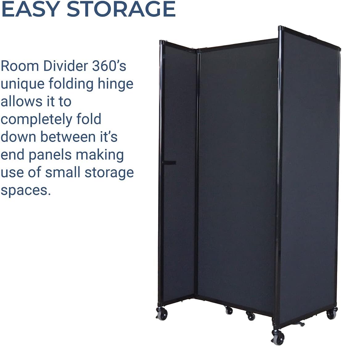 Versare Polycarbonate Room Divider 360 Portable Wall Partition | Freestanding Office Dividers | Locking Wheels | Privacy Screen Panels - 8'6
