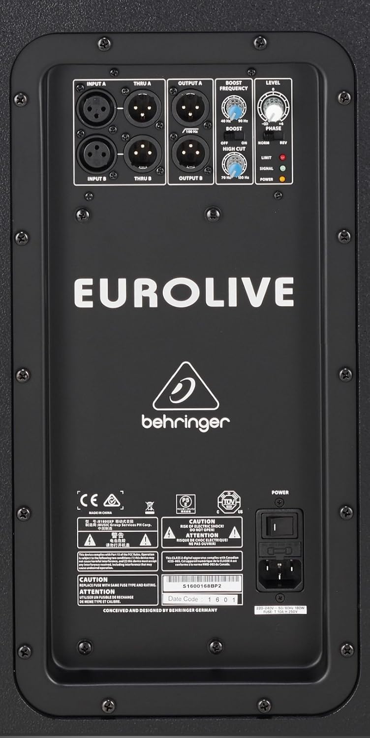 Behringer EUROLIVE B1800XP High-Performance Active 3000 Watt PA Subwoofer with 18