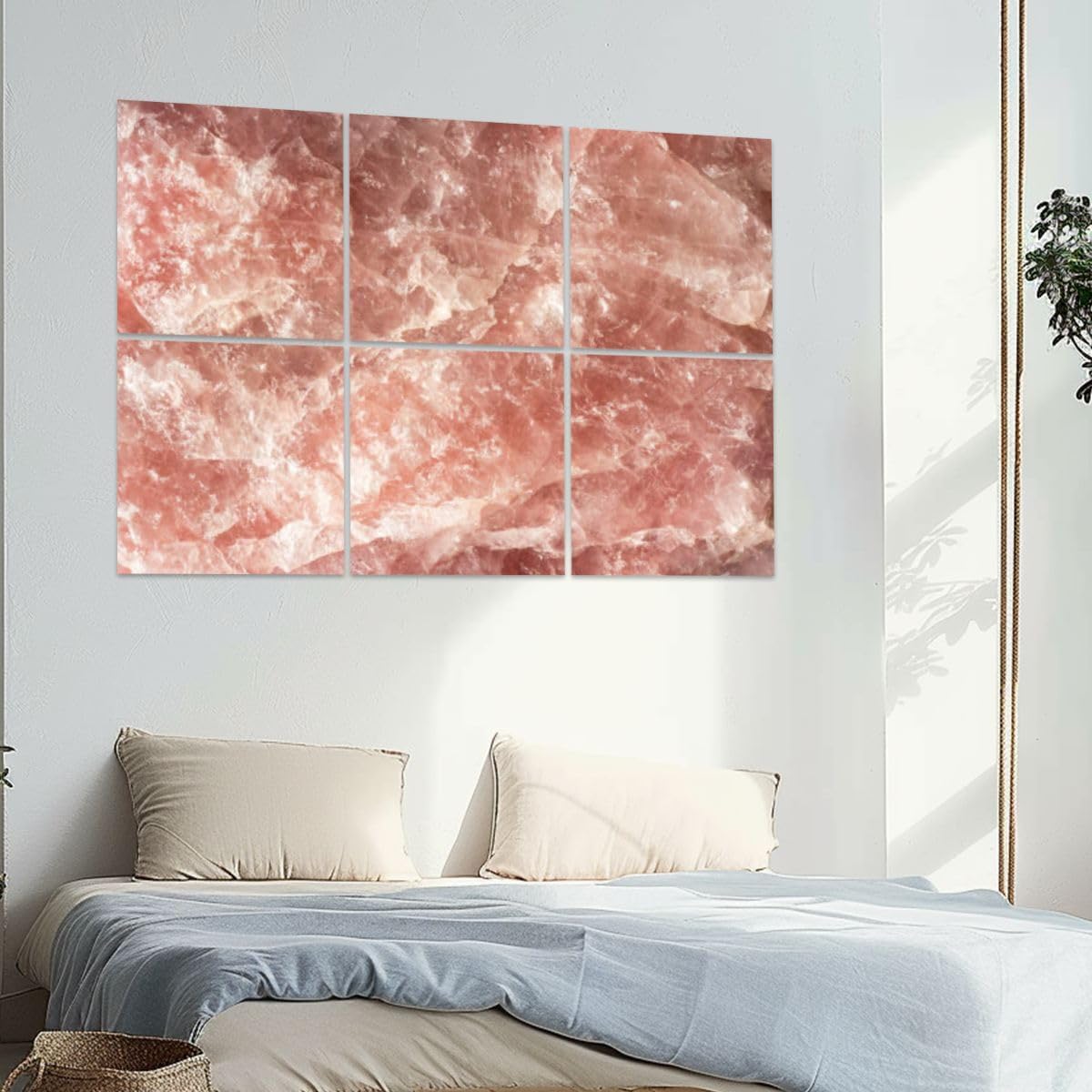 6 Pack Art Acoustic Panels Himalayan pink salt rock from whole solid crystal block Soundproof Wall Panels, 48