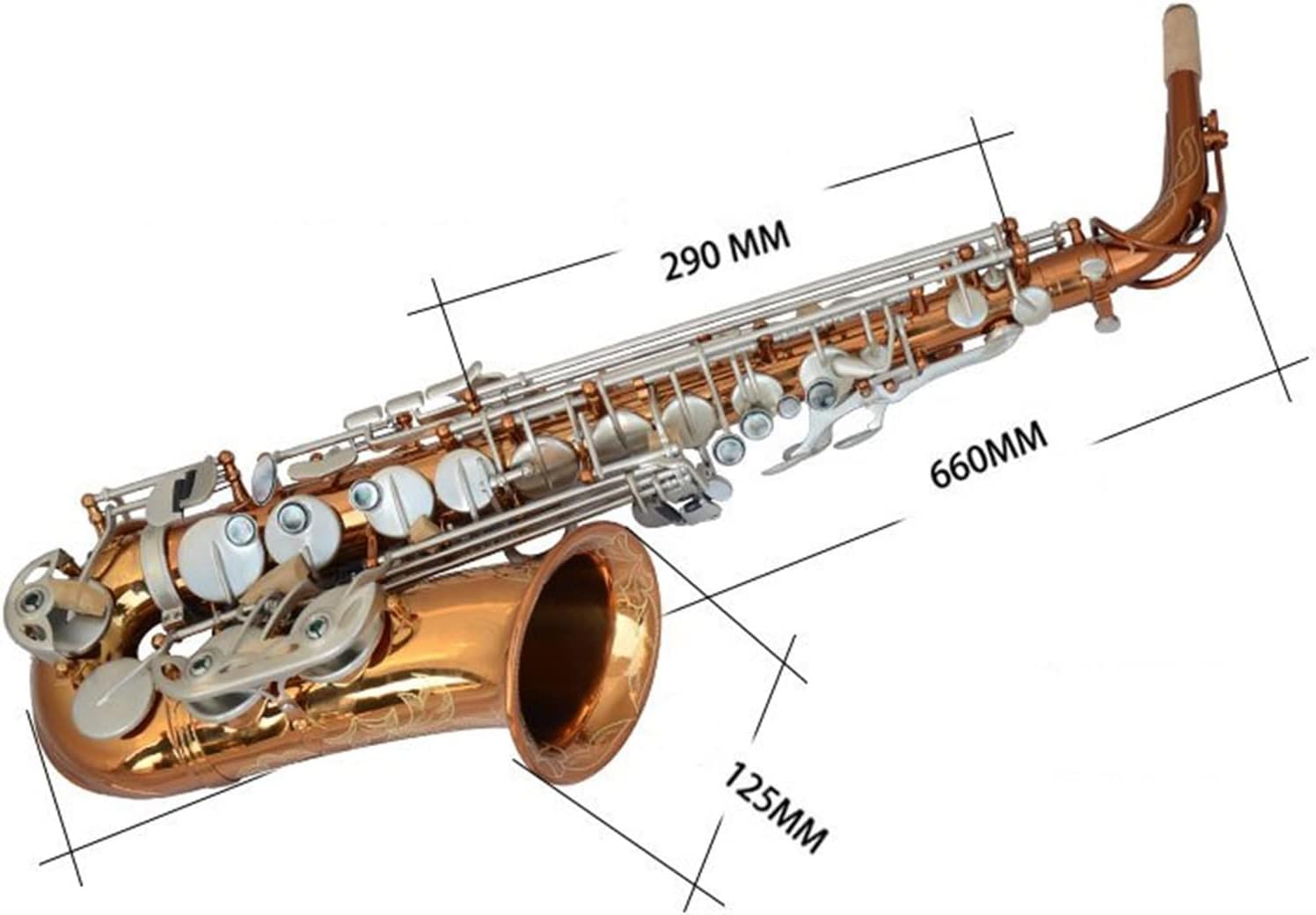 KESHUO E-Flat Alto Saxophone Retro Saxophone Wind Pipe Performance Instrument Beginners Entry-Level Professional Performance Brass Sax Beginners Kit