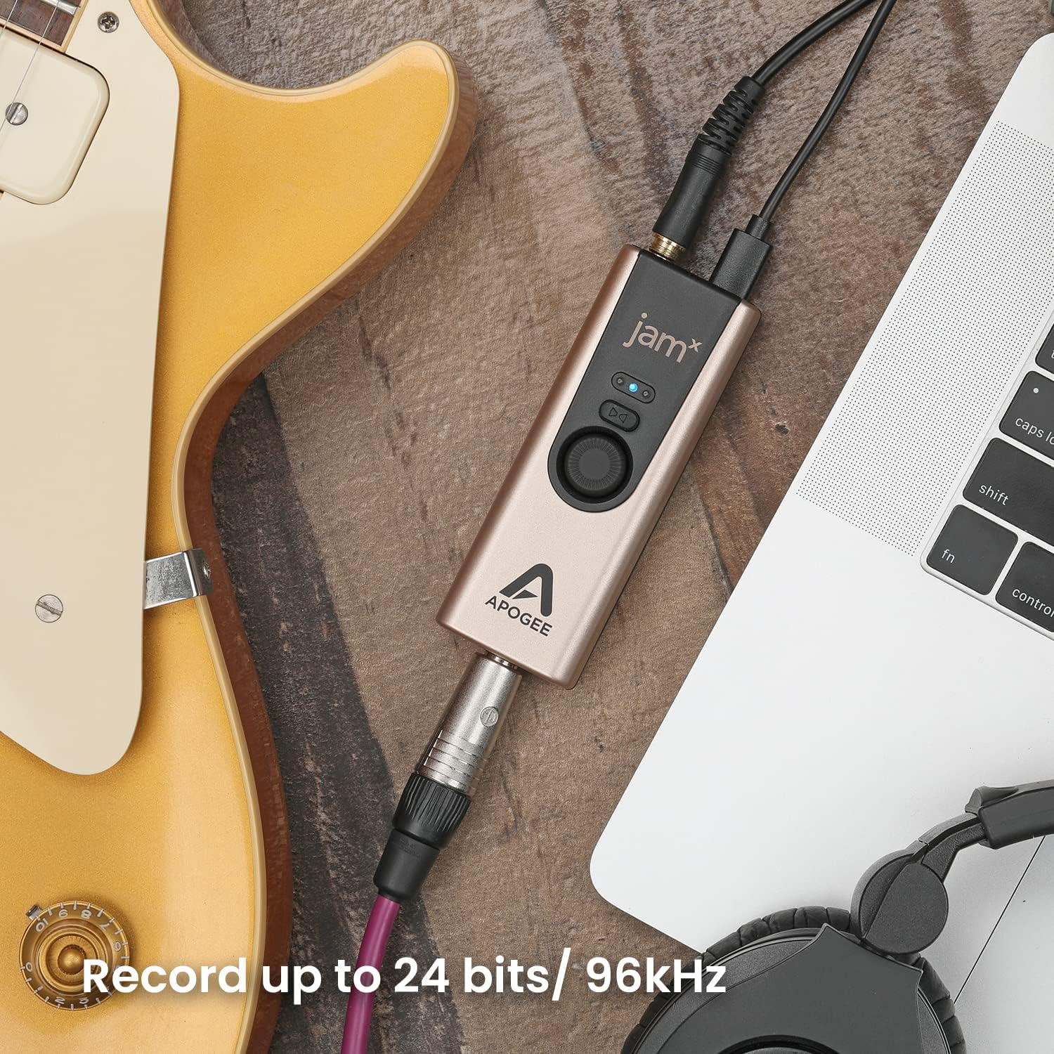 Apogee Jam X - Portable Guitars, and Instruments USB Audio Interface for iOS, macOS and PC, built-in Analog Compression, free Ableton Live Lite, Neural DSP Archetype Tim Henson Extended Trial