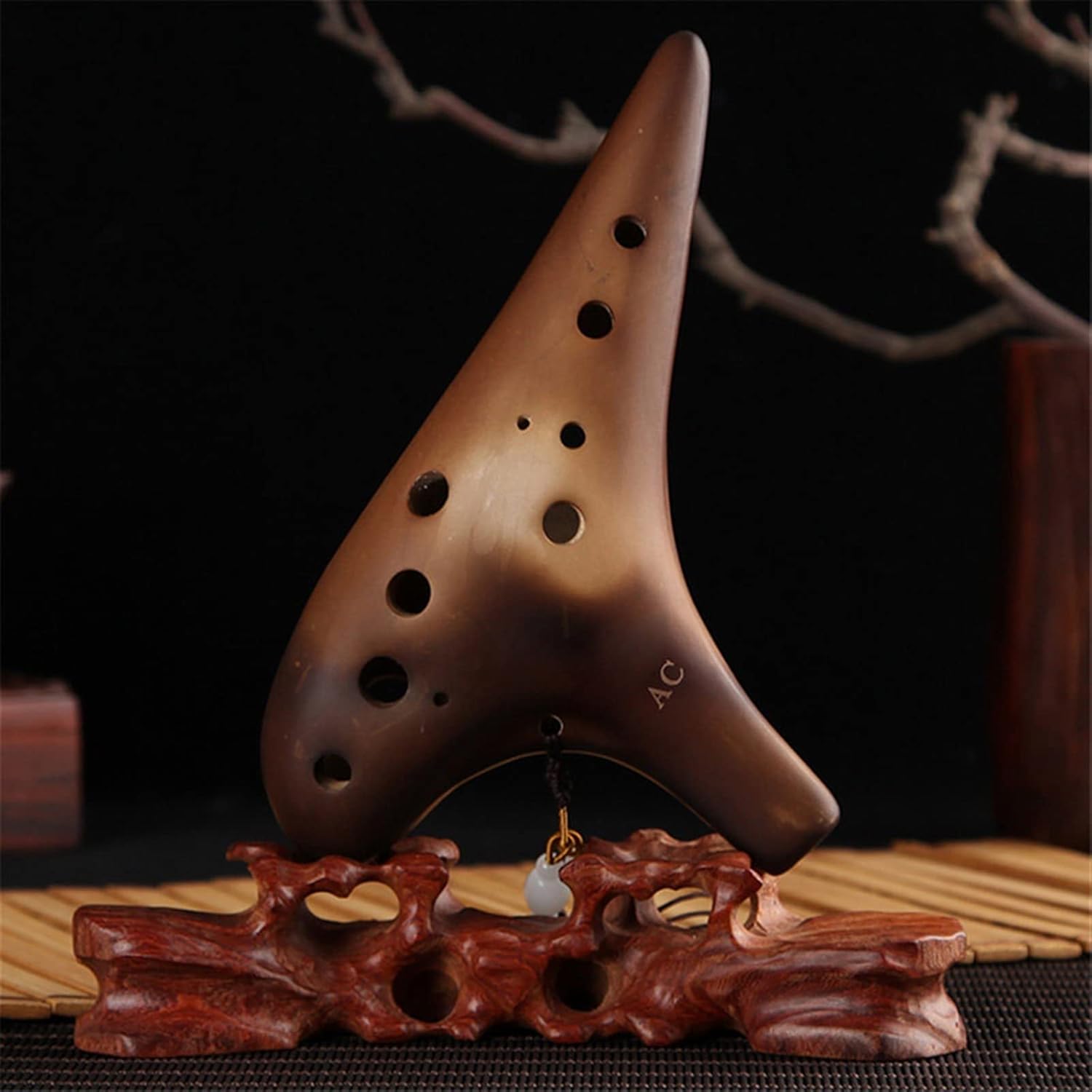 12-Hole Alto C Tone Smoked Ceramic Ocarina Musical Instrument Student Adult Professional Ocarina Wind Instrument Children Ocarina