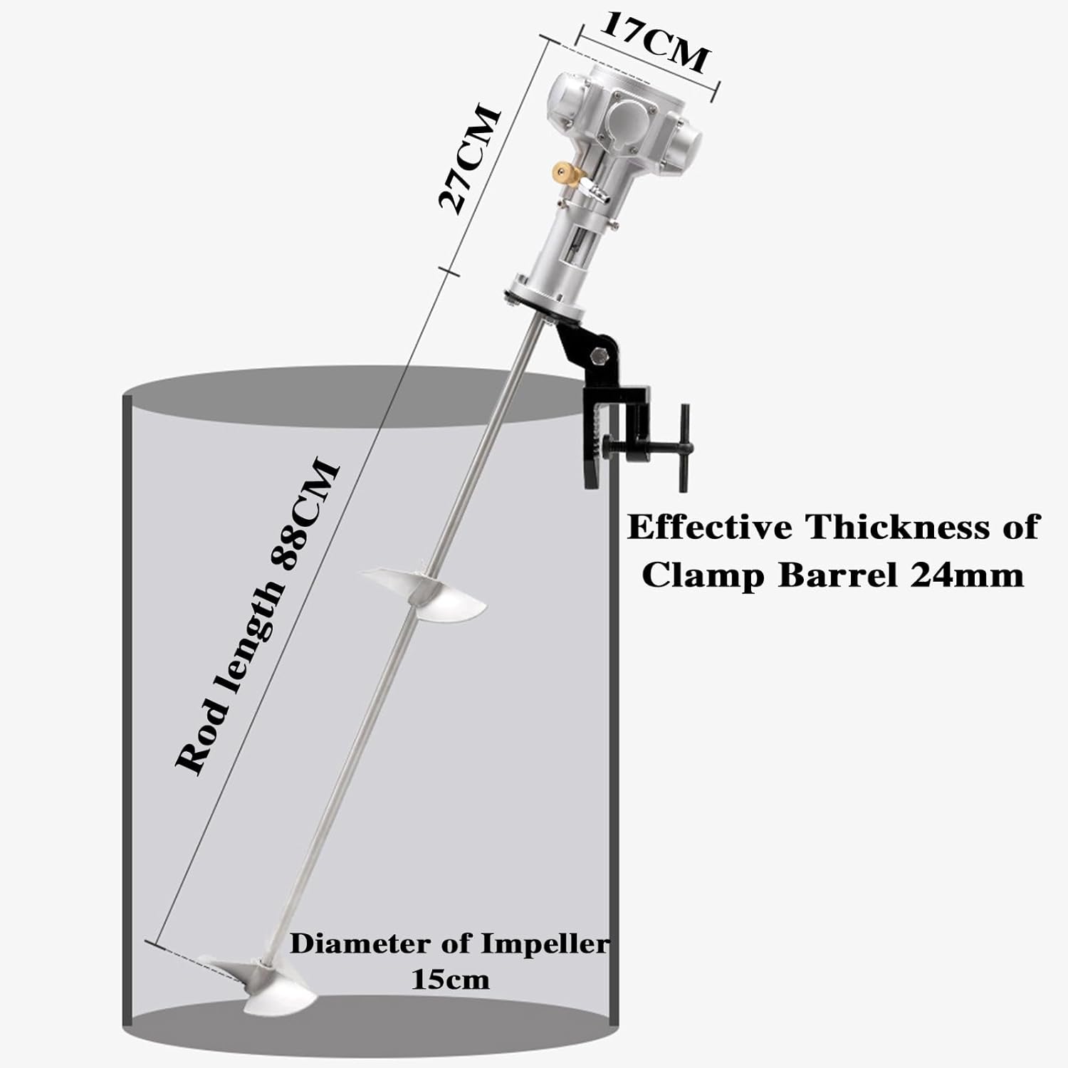 Pneumatic Paint Mixer Pneumatic Paint Mixer, 55 Gallon 3/4 Hp Tank Barrel Clip Bracket Air Agitator, Automatic Stirring Machine