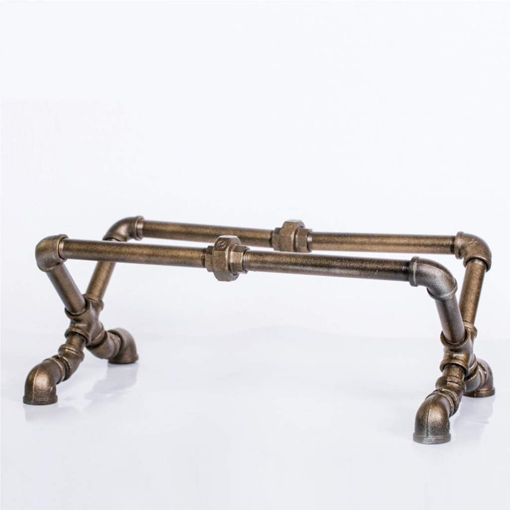 JHSLXD Vintage Bookshelf Loft Industry Water Pipe Shelf Creative Metal Wrought Iron Show Storage Rack L44W20H18CM,Retro Color