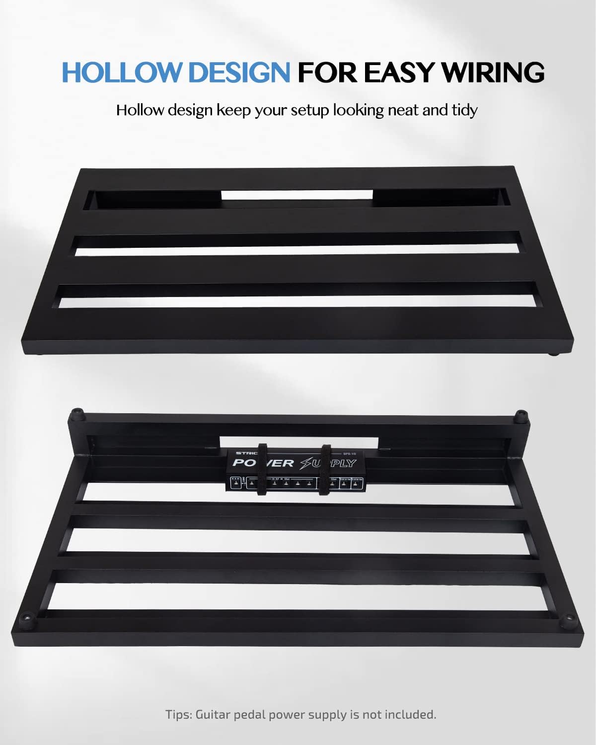 STRICH Guitar Pedal Board Aluminum Alloy 2.65lb Lightweight Effect Pedalboard 22'' x 12.5'' with Carry Bag, STANDARD 22 (Angled)