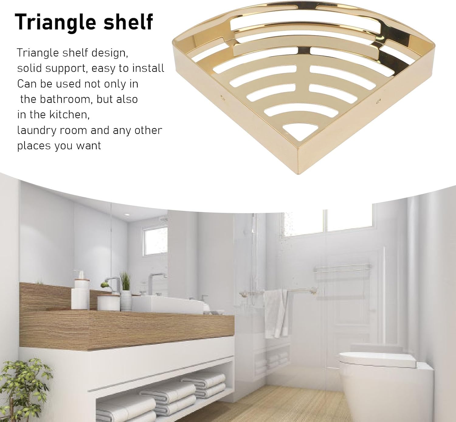 Stainless Steel Corner Shower Shelves, Wall Mounted Bathroom Organizers Double Layer - Space Saving Design, Ideal for Shampoo and Toiletries Storage (2 Tier)