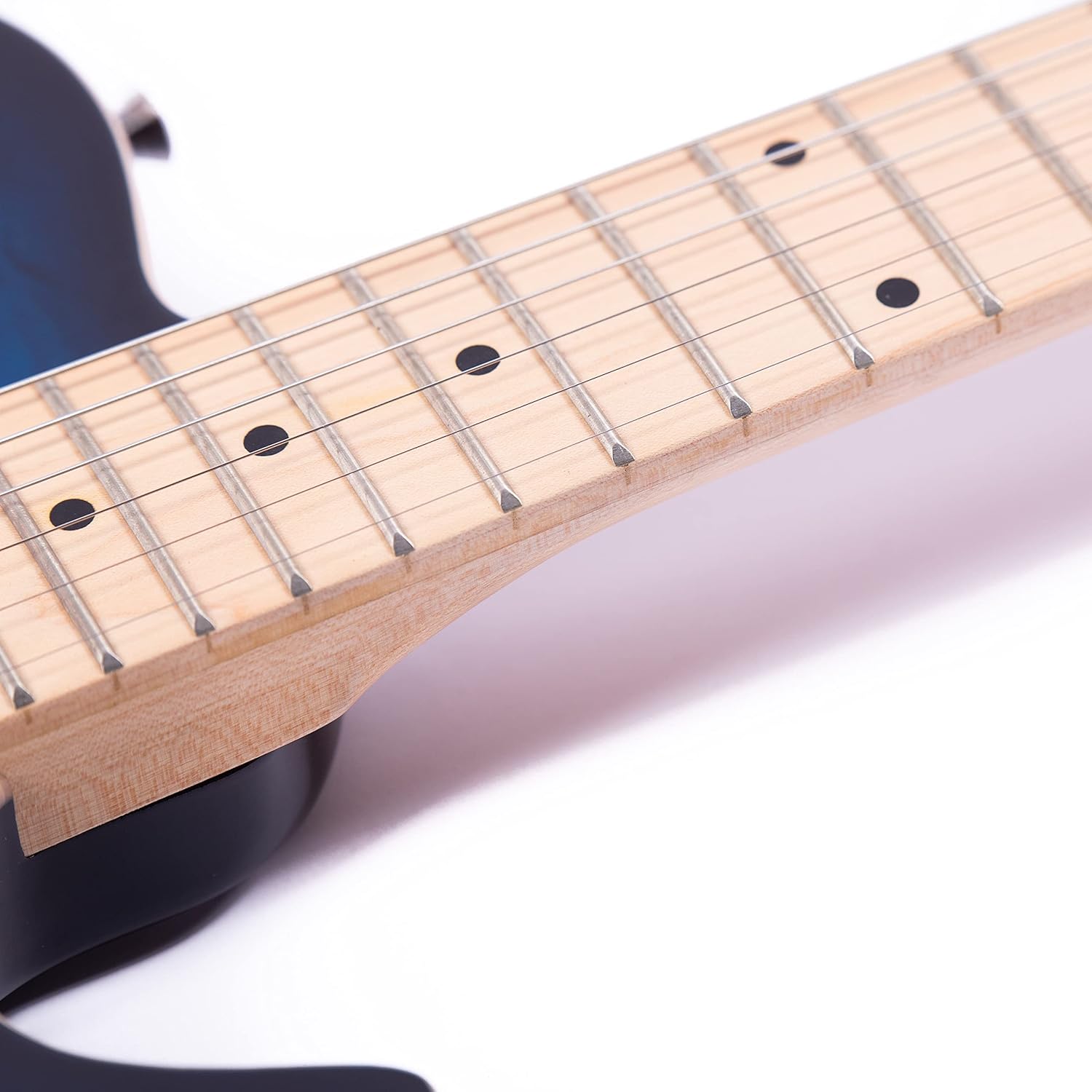 Grote Electric Guitar Semi-Hollow Body Single F-Hole Printed Tele Style Guitar Full-Size Basswood with Canadian Maple neck Chrome Hardware