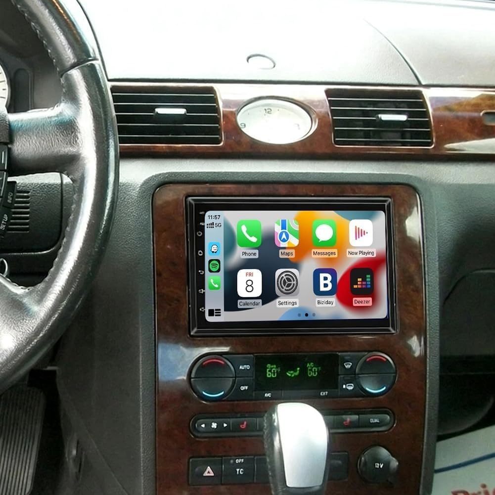 Car Stereo Radio Compatible for Ford Five Hundred 2005-2007 with Carplay Android Auto GPS Navigation 7in Touchscreen Car Radio Player with Bluetooth WiFi SWC Mirror Link Split Screen + Backup Camera