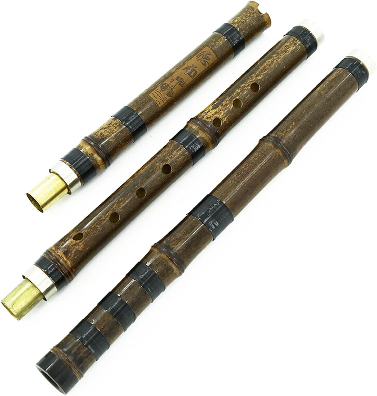 Chinese Bamboo Flute Three-Section Purple Bamboo Hole Flute F/G Tone Wind Instrument Beginner Students 8-Hole Purple Bamboo Xiao (Color : F)