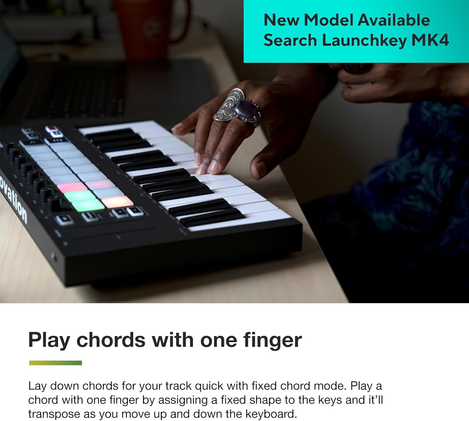 Novation Launchkey Mini [MK3] — Portable 25-Key, USB, MIDI Keyboard Controller with DAW Integration, Chord Mode, and Arpeggiator — for Music Production