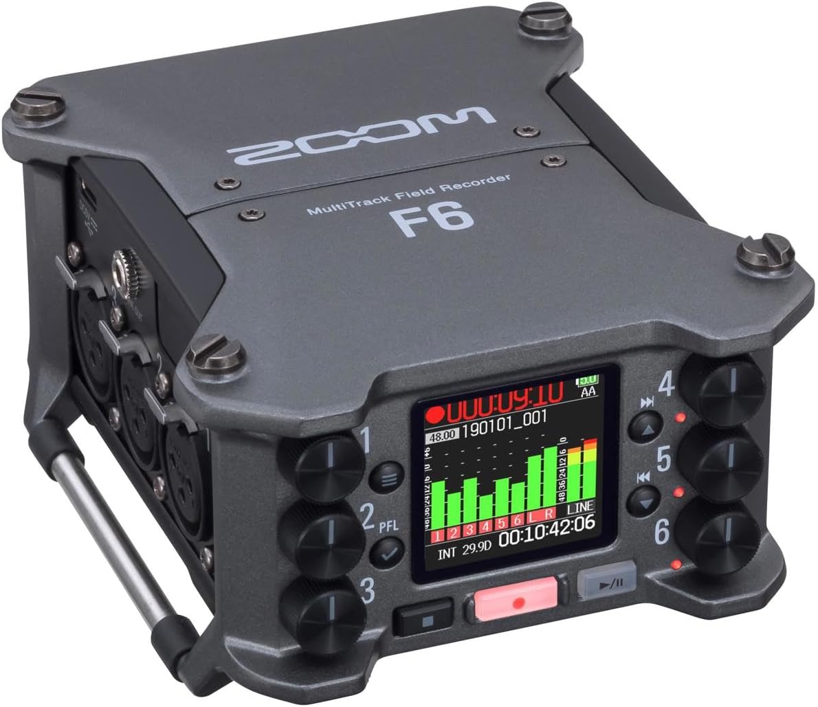 Zoom F6 Multi-Track Field Recorder - Bundle with Protective Case and XLR Cable