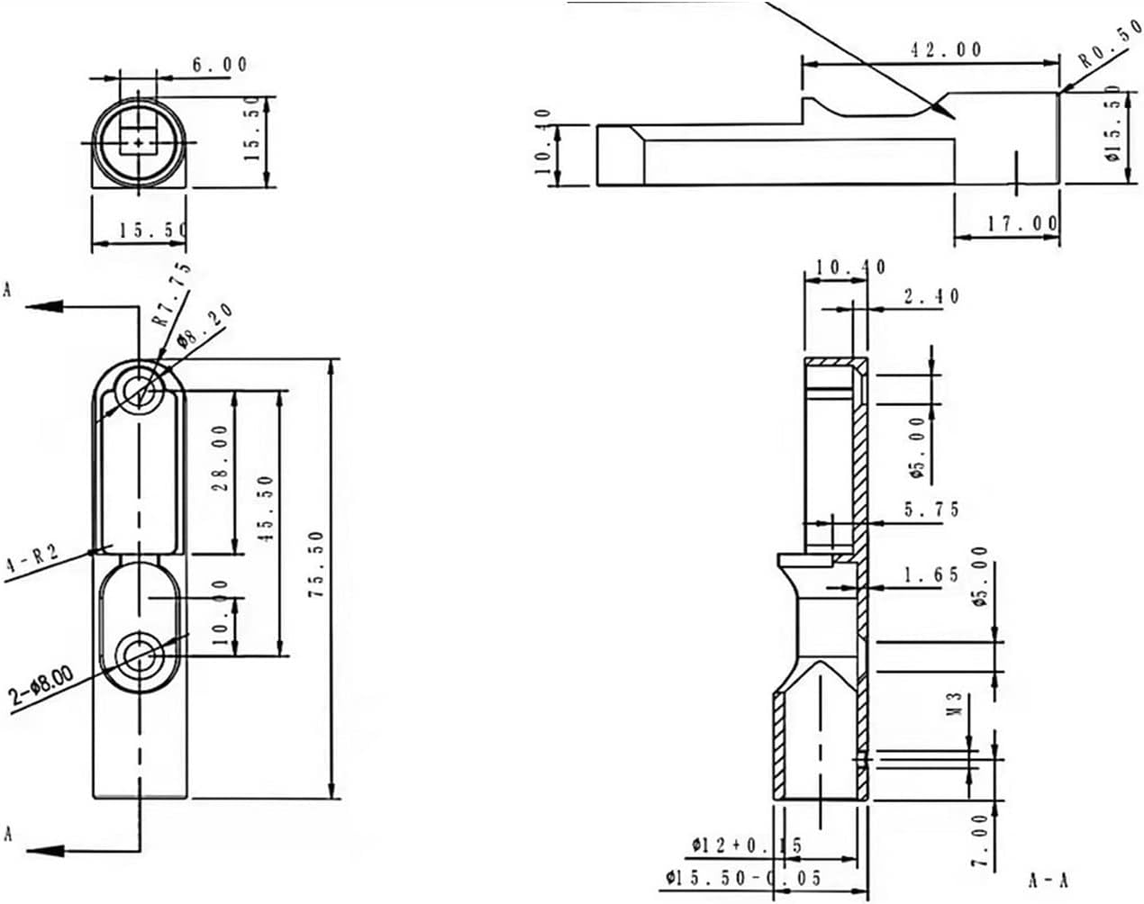 4/5 Pieces Single String Bass Bridge Headless Fixed Fanned Bridges for Electric Bass Black Electric Guitar Bridge (Color : 4 PCS)