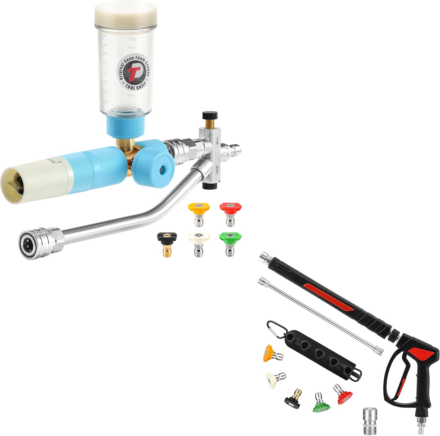 Tool Daily Foam Cannon with Dual Connector Accessory, Pressure Washer Gun with 3/8