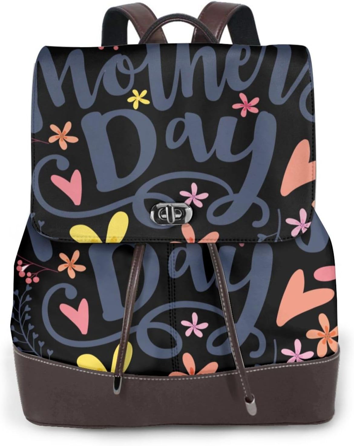 Happy Mother's Day for Womens Backpack Purse Microfiber PU Anti-theft Large Fashion Designer Travel Bag Ladies Shoulder Bags