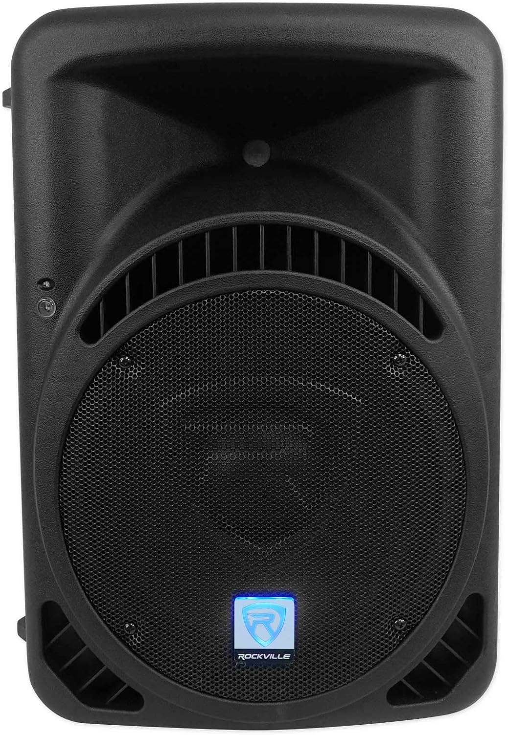 (2) Rockville RPG12BT V2 800W Speakers Bundle with Rockville RFAAW DJ Event Facade, (2) Rockville RCXFM20E-B Mic Cables, (2) Rockville Pro MIc Kit 1 Mic & (2) Rockville Party Stands Speaker (5 Items)