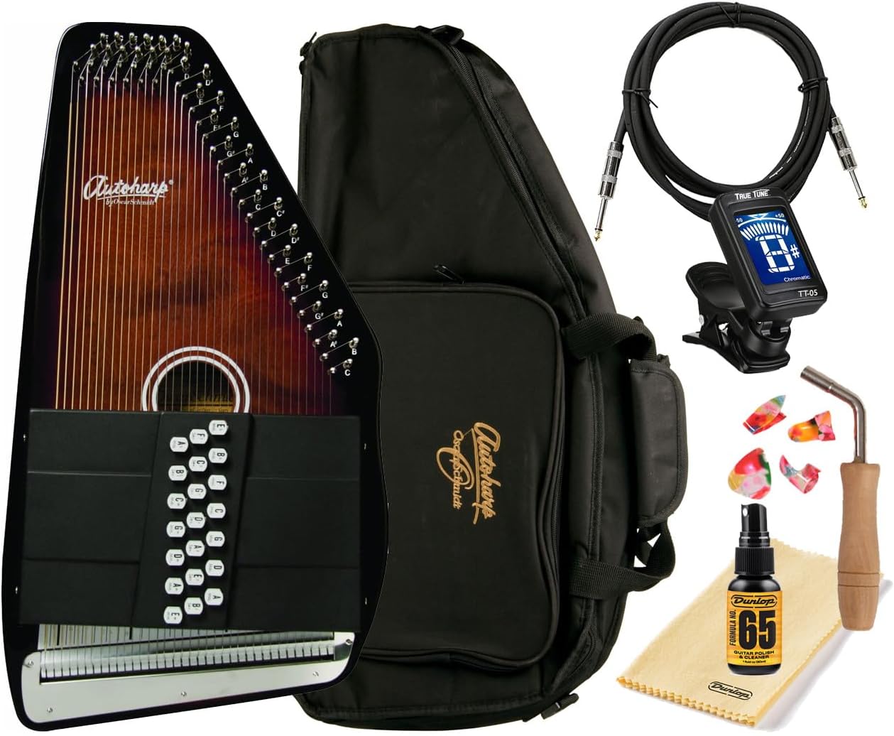 Oscar Schmidt OS21CE 21-Chord A/E Autoharp with Gig Bag Package