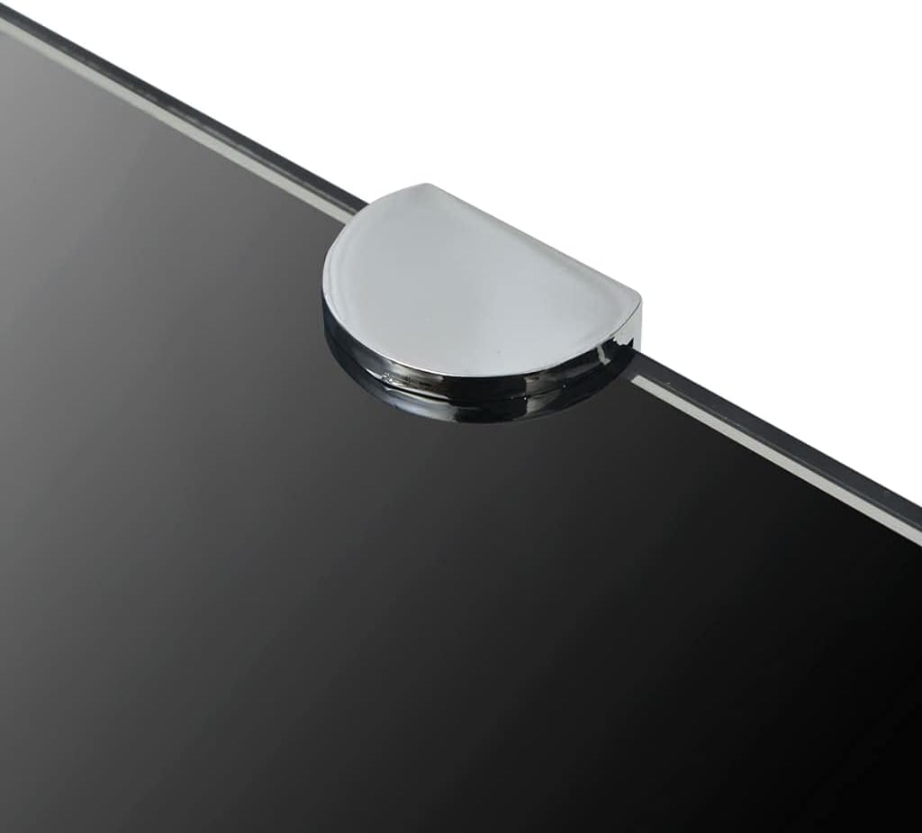 Corner Shelf Set of 2 Black Tempered Safety Glass 9.8x9.8 in Home Décor Accents Floating Shelves