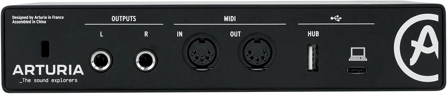 Audiosavings Bundle: (1) Arturia Minifuse 2 Black 2x2 USB MIDI Audio Recording Interface+Software Bundle with (1) Rockville PRO-M50 Studio Headphones w/Detachable Coil Cable, Case+Ear Pad (2 Items)