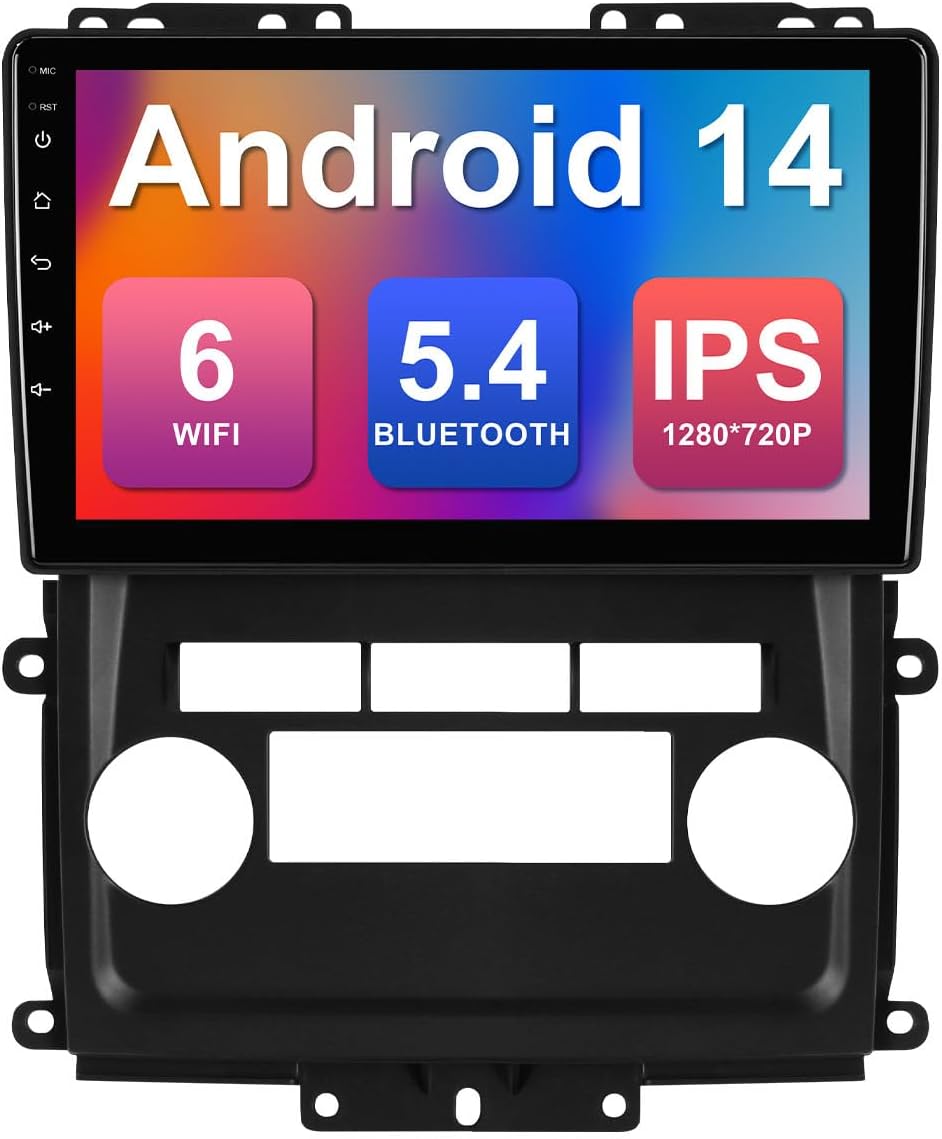 2+64G 9-inch Android 14 Car Stereo for Nissan Frontier Xterra 2009-2012 IPS Touchscreen Screen Car Radio with WiFi 6 Carplay & Android Auto Support Backup Camera GPS FM Navi Bluetooth 5.4 SWC
