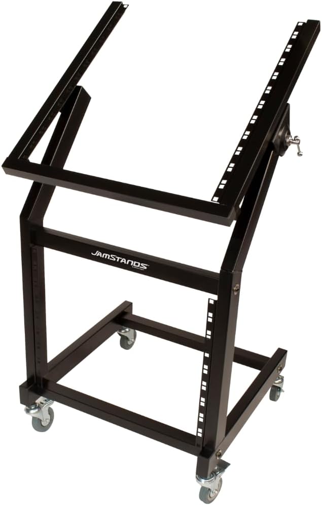 Ultimate Support JamStands SRR100 Rolling Rack Stand w/Open Frame Design and Angle-Adjustable Rack