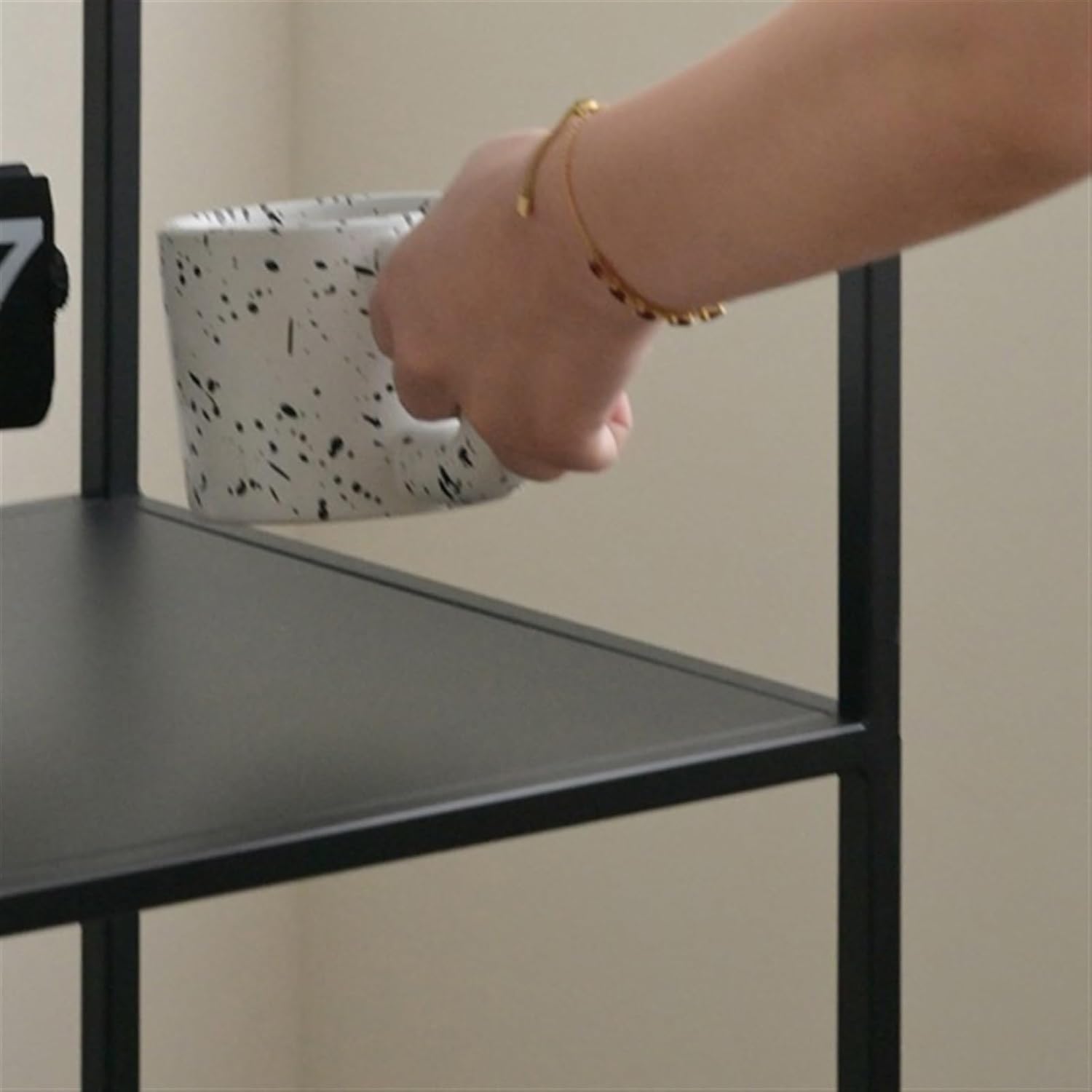 Bookcase Shelf for Books in Iron Integrated Storage Shelf from Floor to Ceiling Small Corner Bookcase Wall Mount Narrow Corner Shelf Bookcase (Size:White)