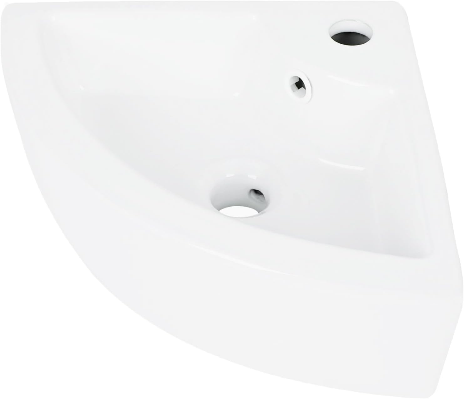 FAHKNS Corner Bathroom Sinks White Ceramic, 17