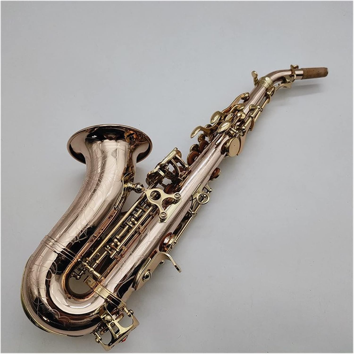 Saxophone Soprano B Flat Phosphor Bronze Material with Case Mouthpiece Reeds Neck Musical Instrument Accessories Student Saxophone (Color : Light Green)