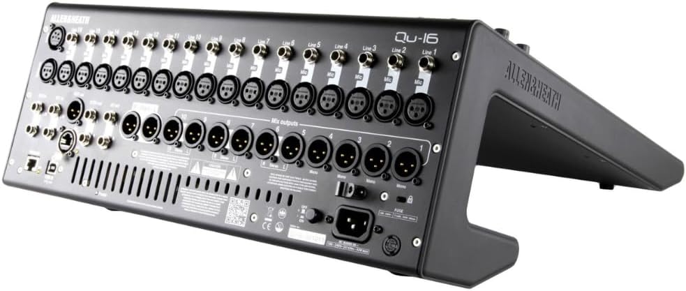 Allen &Heath AH-QU-16C Rack Mountable Compact Digital Mixer, Chrome Edition Bundle w/ 4-Pack Pig Hog PHM15 Pig Hog 8mm Mic Cable, Power Cable and Liquid Audio Polishing Cloth