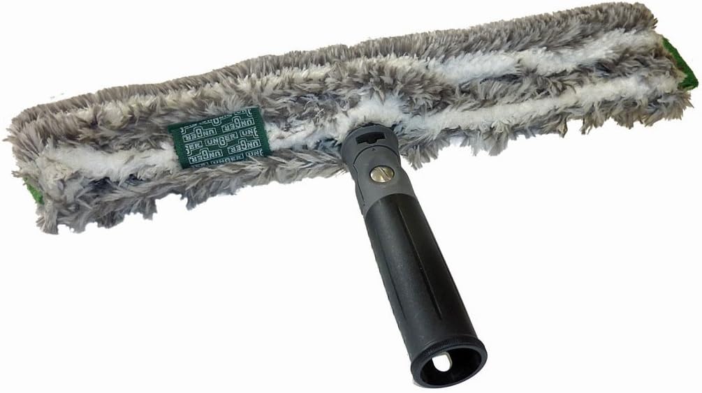 UNGER ErgoTec Ninja Washer 45cm - Squeegee Blade, Microfibre Cover & Rubber Grip Handle - Window Cleaning Equipment