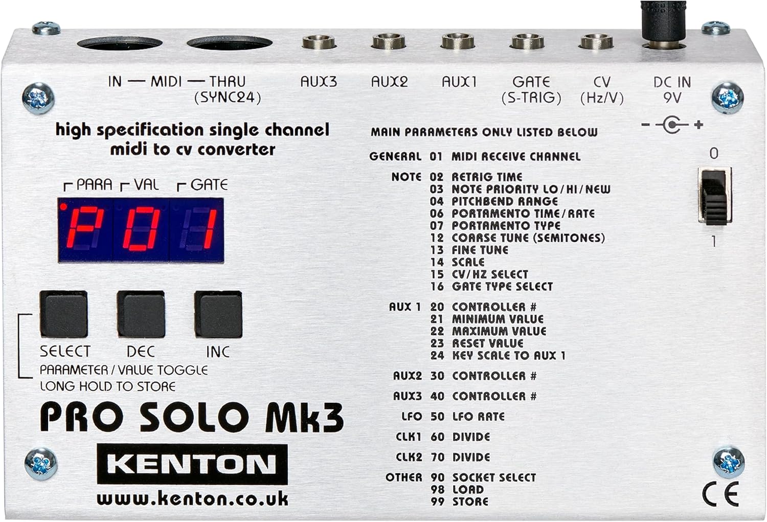 Kenton Pro Solo Mk3 Single-channel MIDI to CV Converter