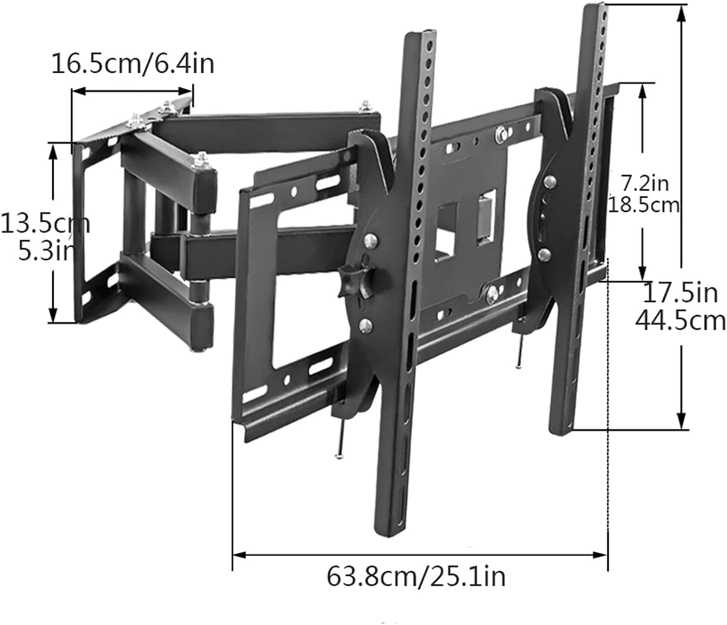 Modern Corner TV Stand Universal Six-Arm Wall Mounted TV Bracket Full Motion Swivel Extension Tilt TV Mount, Fits for Most 40