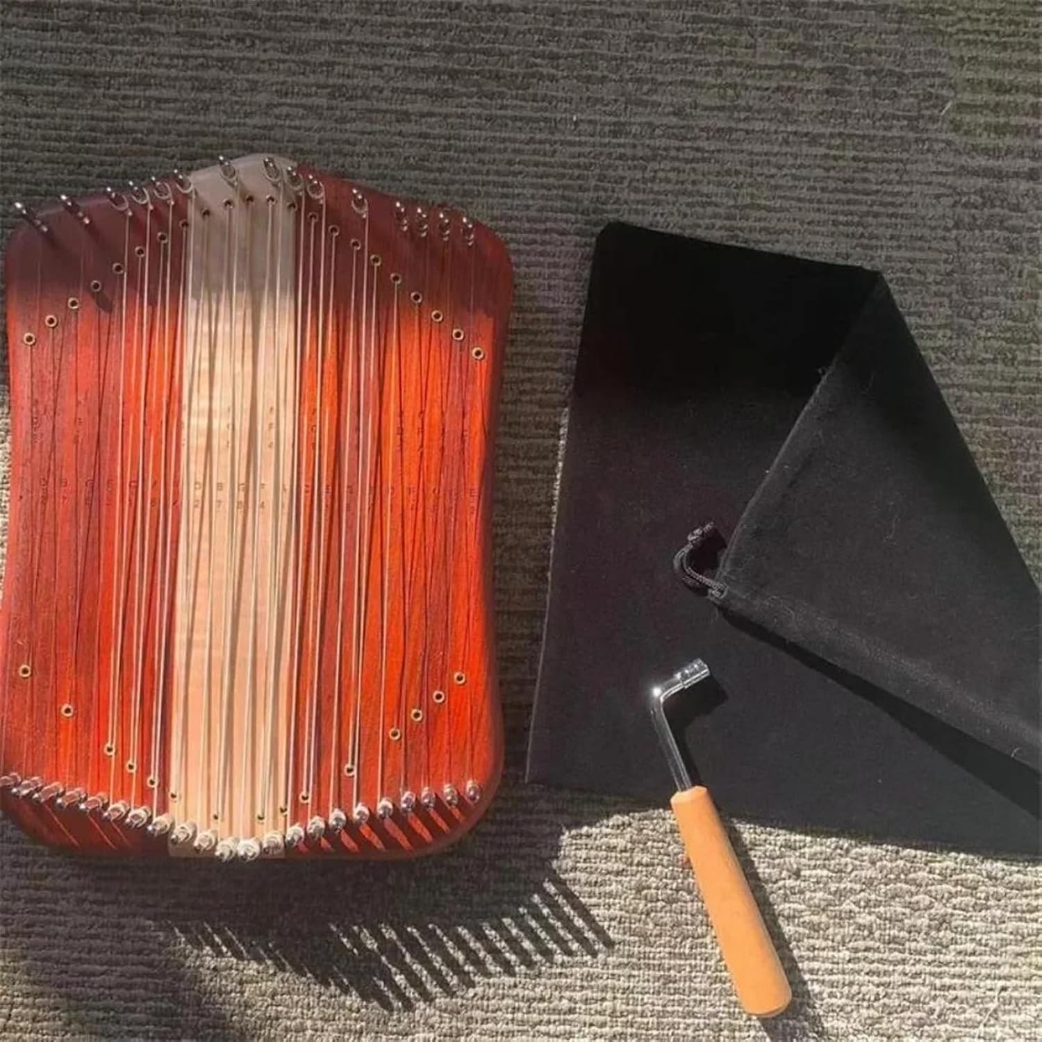 Lyre Harp Set Professional Musical Instruments And Accessories Beginners Wooden Harp 37 String Lyre Harp