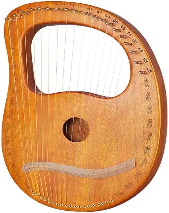 Lyre Harp Set 16/19 Strings Lyre Harp Love Song Music Thumb Lute Stringed Instrument Gift With Tuning Wrench(Wooden19)
