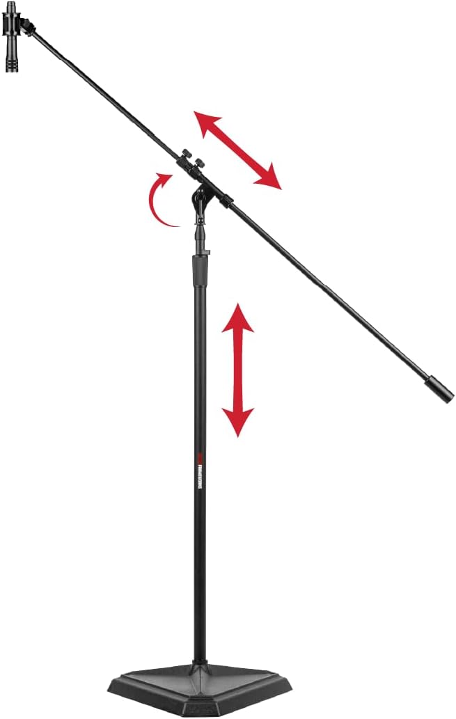 Gator Frameworks Studio Series Microphone Stands with Telescoping Boom Arm and 16 lb Hex Base, 32