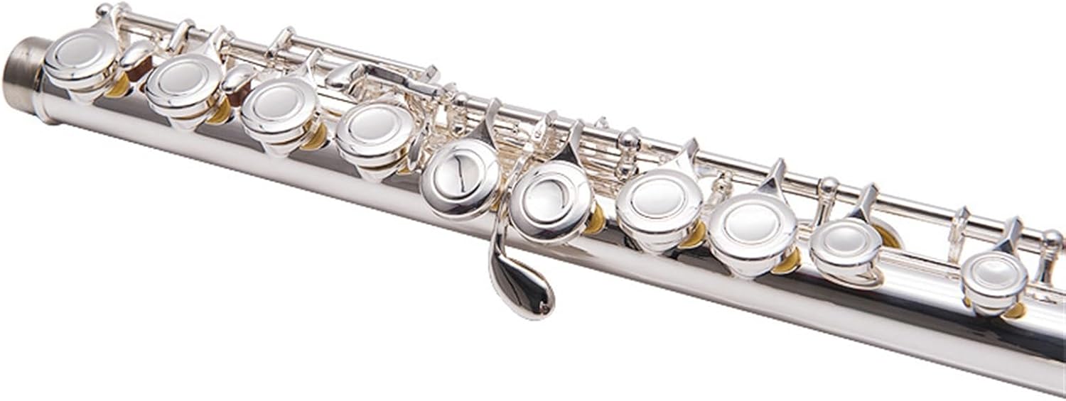 17 Open Hole Closed Hole Flute Wind Instrument White Copper E Key C Key E Key Silver Plated For Beginners (Color : Silver plated 17 open hole plus E key)
