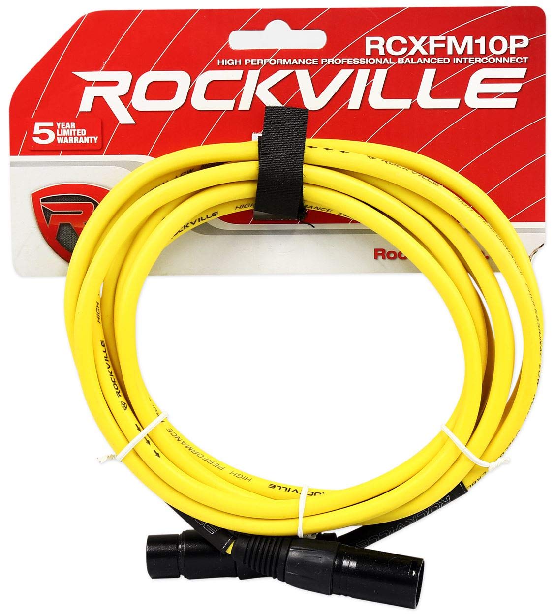 Rockville (2 RCXFM10P-B 10' Female to Male REAN XLR Mic/Speaker Cable Bundle with (2) RCXFM10P-BL Blue 10' XLR Cable, (2) RCXFM10P-R Red 10' XLR Cable, (2) RCXFM10P-Y Yellow 10' XLR Cable (8 Items)