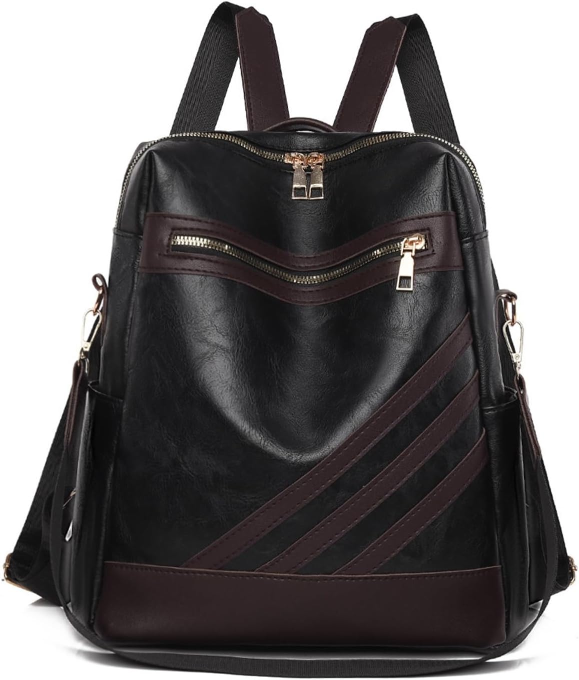 Stylish PU Leather Backpack for Women | Large Capacity Vintage Anti-Theft School Bag(Black)