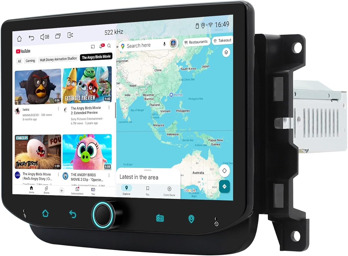 Joying Car Radio for Jeep Compass 2017-2020 Upgrade, Android 13 Head Unit 8 Inch IPS Touchscreen Stereo 4GB+64GB with CarPlay & Android Auto, GPS Navigation, AM/FM, Volume Knob(JY-RC711T4)