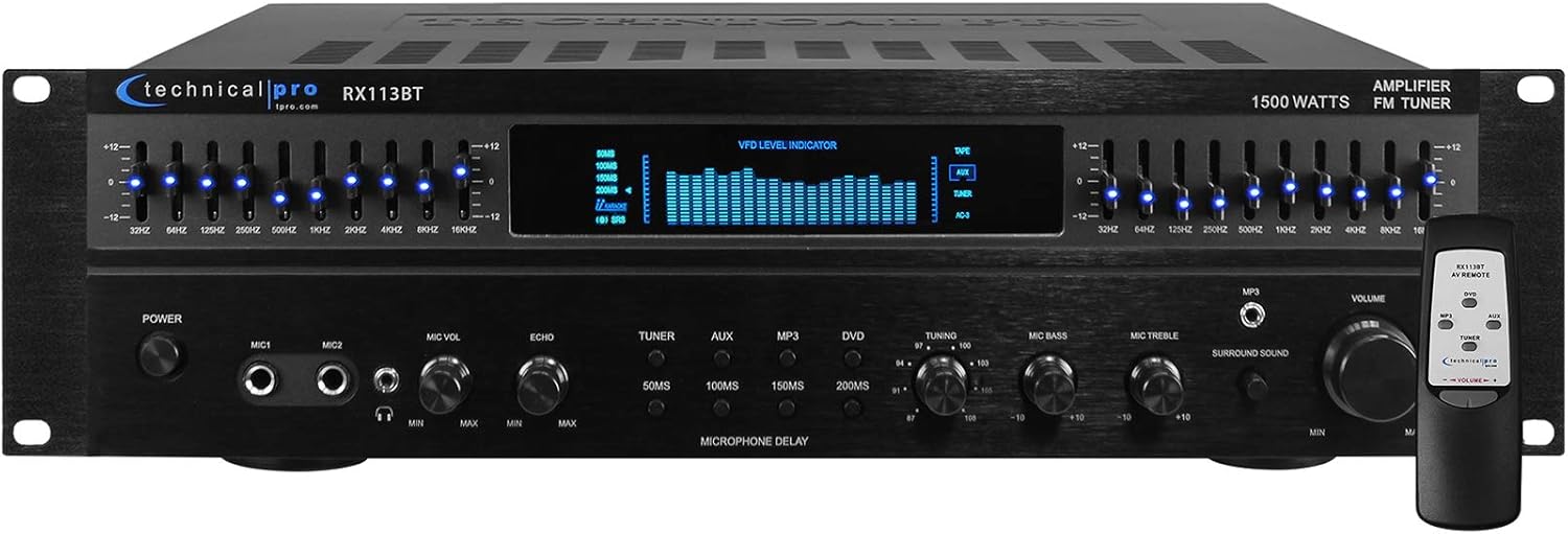 Technical Pro Home Karaoke Machine System Bundle with (4) 5.25