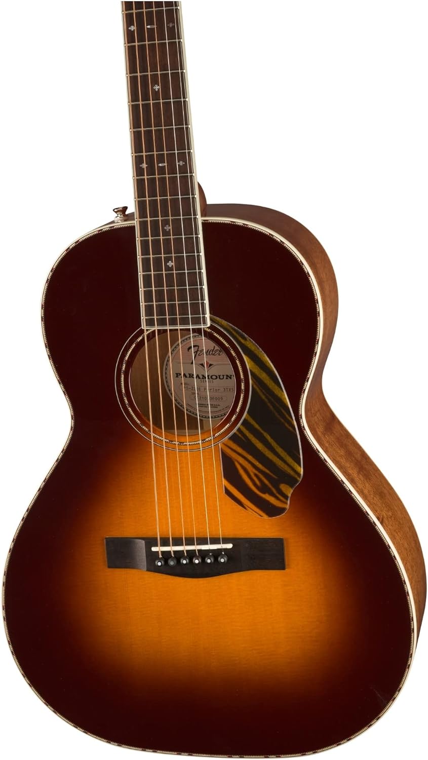 Fender Paramount PS-220E Parlor Acoustic Guitar, with 2-Year Warranty, 3-Color Vintage Sunburst, with Case