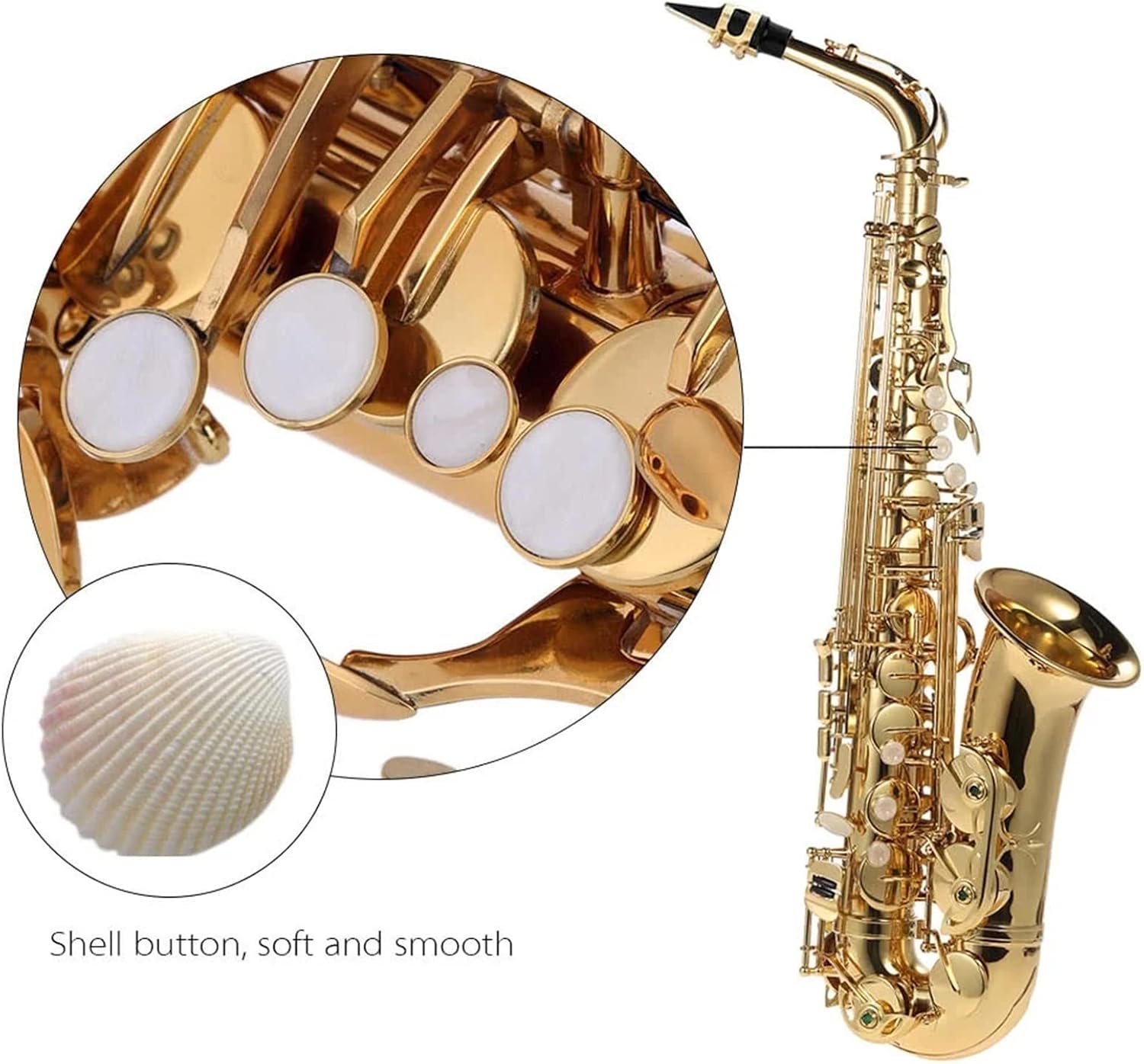 E Flat EB Alto Saxophone Brass Lacquered Sax Woodwind Instrument