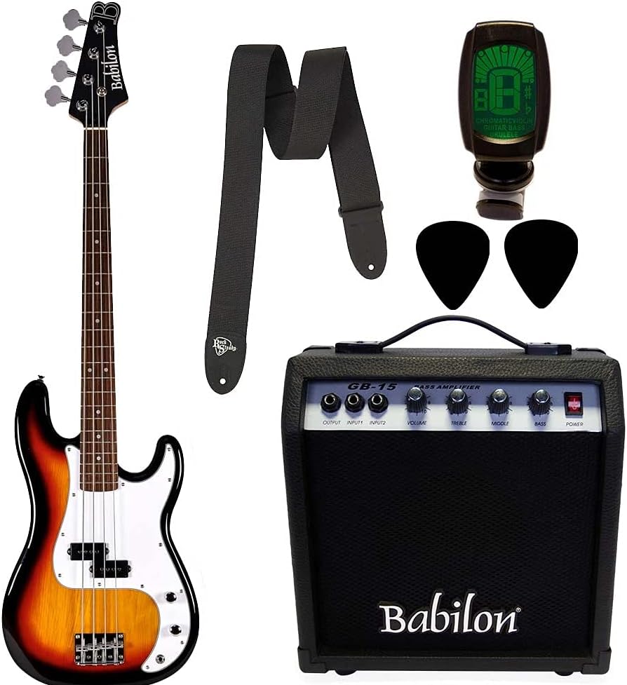 Electric Bass Guitar Bundle Sunburst