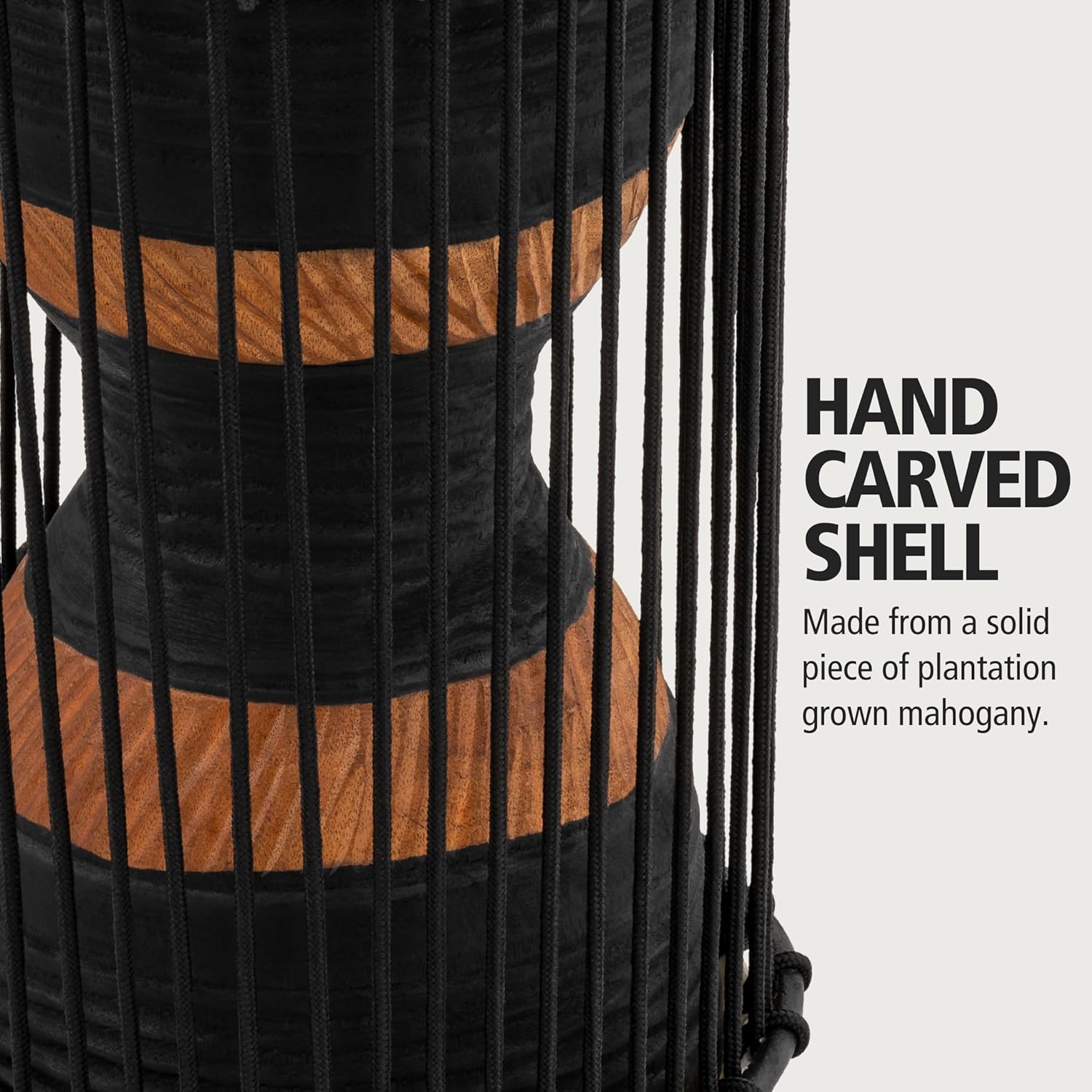 Meinl African Talking Drum with Mahogany Wood Shell and Wooden Beater - NOT MADE IN CHINA - Medium Size Goat Skin Heads, 2-YEAR WARRANTY (ATD-M)