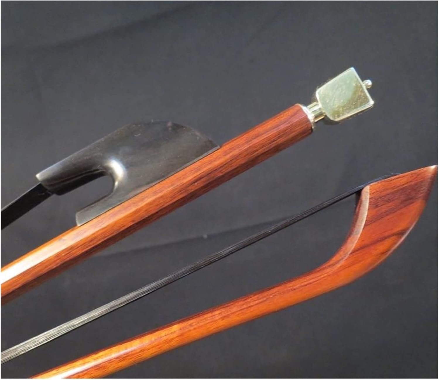 TSTS Letterwood 3/4 Bass Bow Brass Screws Black Horsehair Full Size Violin Bow