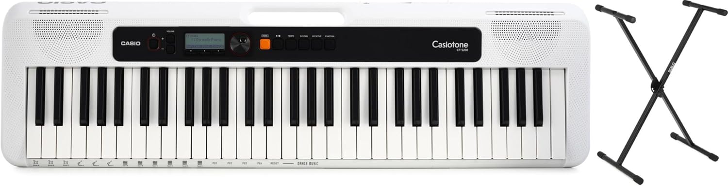 Casio Casiotone CT-S200 61-key Portable Arranger Keyboard with Stand - White
